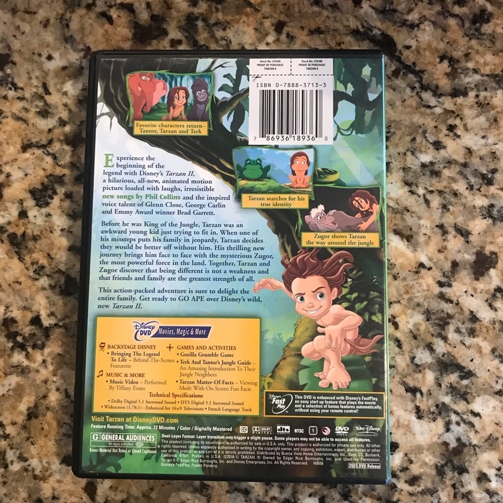 🍿Tarzan II DVD - Picture 2 of 3